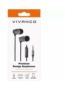 Vivanco Premium Auriculares Dentro de oído Conector de 3,5 mm Negro