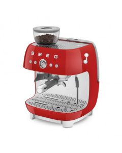 Cafetera espresso manual Smeg con molinillo EGF03RDEU acabado rojo