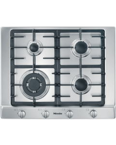 KM 2012 G Miele Placa de gas 65 cm, 4 zonas, superficie acero inox., mandos rotativos, GasStop, medi