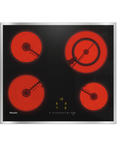 KM 6520 FR Miele Placa vitroceramica, cerquillo en acero inox, 4 zonas de cocción, Stop&Go, medidas 