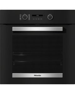H 2465 BP Negro Obs.EL Miele Horno multifunción pirolítico, 76 l., Cristal negro Look Acero.Inox, Ea
