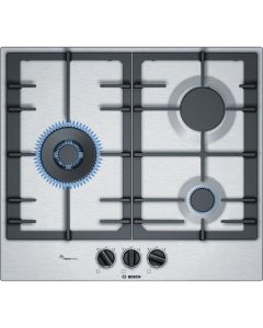 Bosch PCC6A5B90 hobs Acero inoxidable Integrado Encimera de gas 3 zona(s)