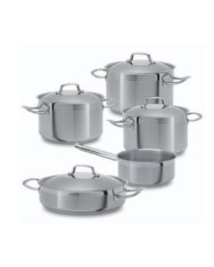 Set de cocina de 9 piezas en acero inoxidable