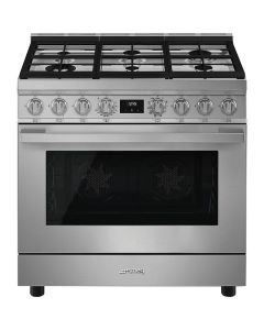 COCINA 6F GAS INOX SMEG CPF9GMX1 HORNO M