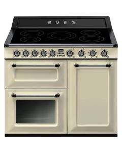 TR103IP2 Cocina Victoria, color crema, 100 cm, encimera de inducción con 5 zonas de cocción, 3 horno