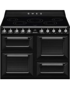 TR4110IBL2 Cocina Victoria, color negro 110 cm, encimera de inducción con 5 zonas de cocción, 3 horn
