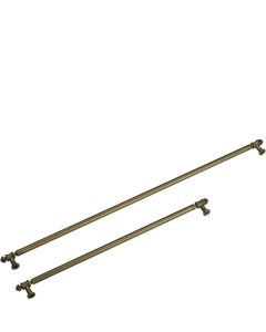 KMOFQ7-1 Set de 4 tiradores de latón para frigorífico y congelador, color bronce, Estética Cortina 